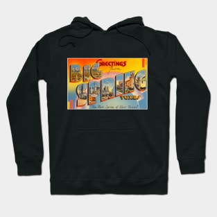 Greetings from Big Spring Texas, Vintage Large Letter Postcard Hoodie